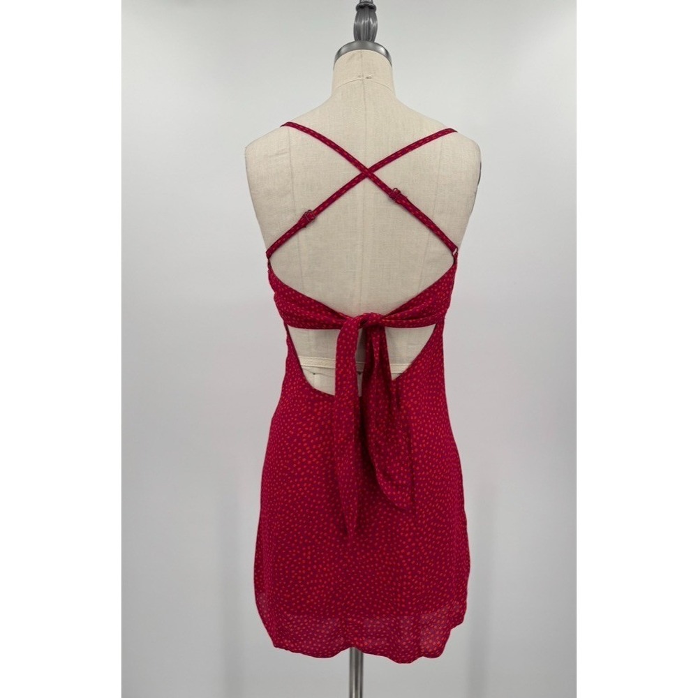Kimchi Blue Mini Dress Small Red Polka Dot Tie Back Slip Dress Vintage‎ Inspired - Picture 7 of 12